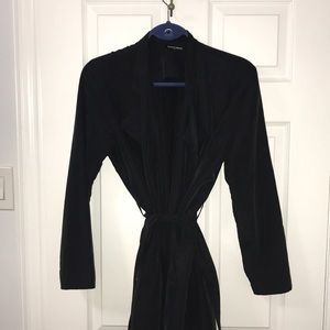 American Apparel suede longline trench coat in M/L